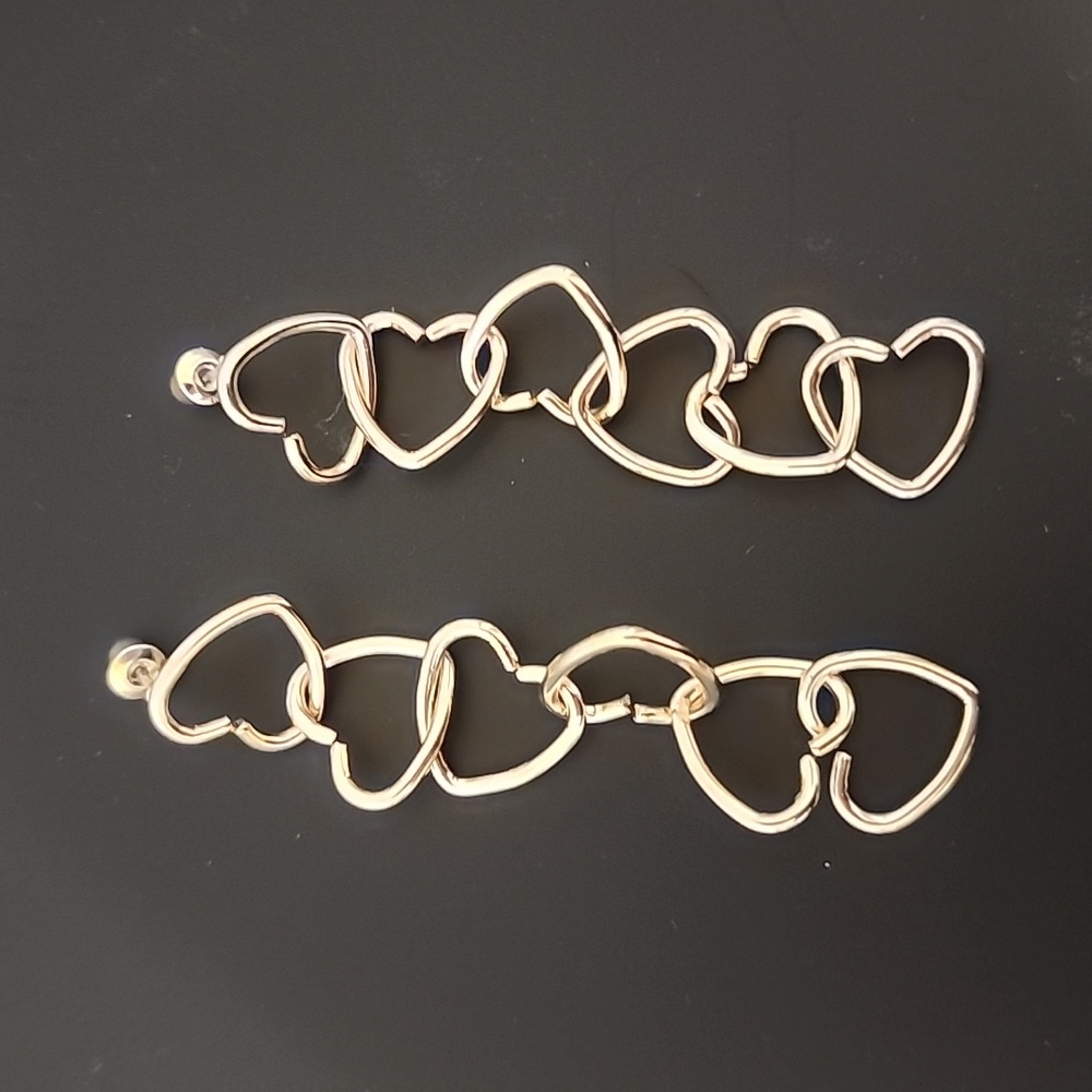 Women Fashion Simple Heart Chain Tassel Earrings - Gold